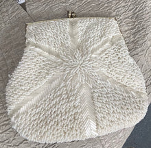 Load image into Gallery viewer, Vintage, white beaded evening bag
