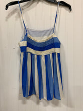 Load image into Gallery viewer, Blue Stripe Print Strappy Top, Size XS
