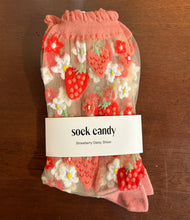 Load image into Gallery viewer, Sock Candy, strawberry daisy sheer
