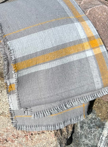 A New Day, gray and marigold, scarf