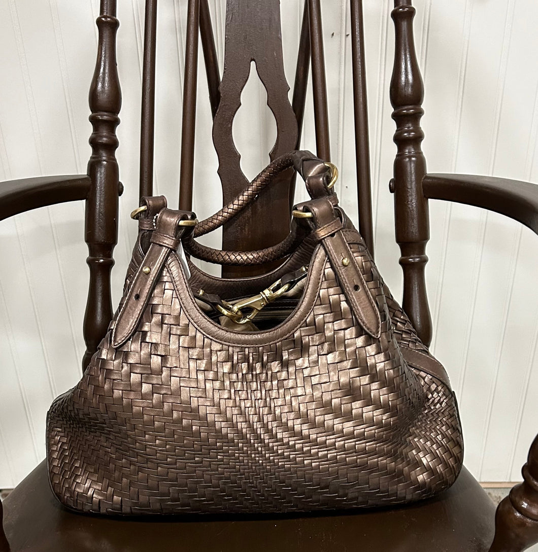 Cole Haan metallic brown handbag