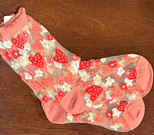 Load image into Gallery viewer, Sock Candy, strawberry daisy sheer
