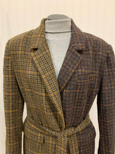 Load image into Gallery viewer, Women’s Tweed Jacket Blazer with Belt Size Large
