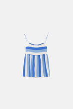 Load image into Gallery viewer, Blue Stripe Print Strappy Top, Size XS
