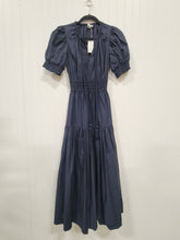 Load image into Gallery viewer, Navy Puff Sleeve Dress
