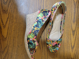 Cork and Floral Wedges
