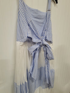 Blue Striped/White Block Dress